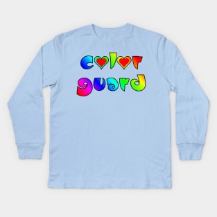 Colorful Color Guard Hearts Kids Long Sleeve T-Shirt